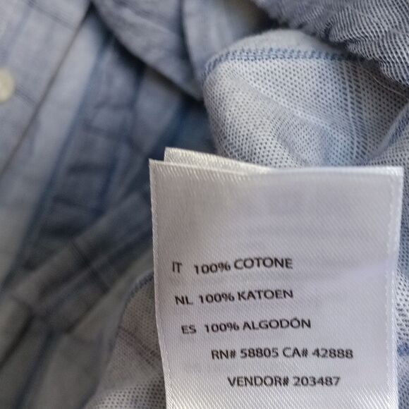 Men's Blue Checkered Shirt - Picture 3 of 4